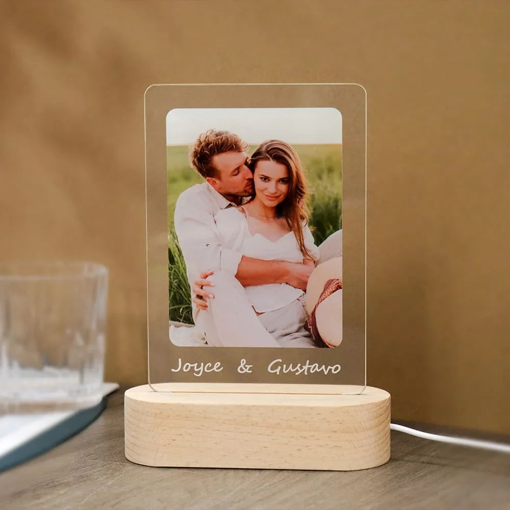 Lâmpada Amor Brilhante - Personalizado Com Foto - Paixão