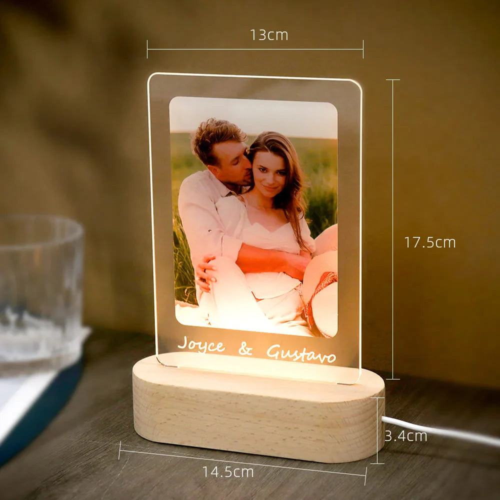 Lâmpada Amor Brilhante - Personalizado Com Foto - Paixão