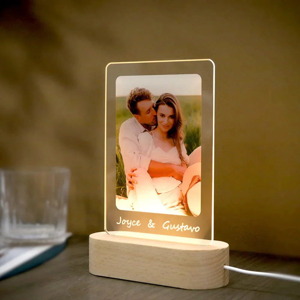 Lâmpada Amor Brilhante - Personalizado Com Foto - Paixão