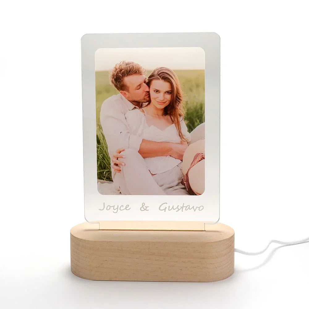 Lâmpada Amor Brilhante - Personalizado Com Foto - Paixão