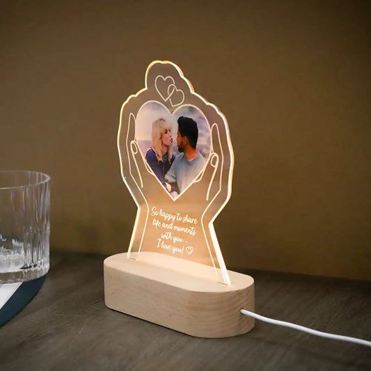 Lâmpada Amor Brilhante - Personalizado Com Foto - Romance