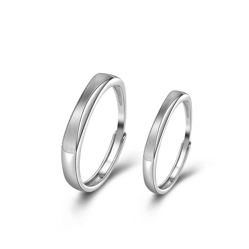 Aliança de Compromisso Elegancy - Prata 925 - 2pçs