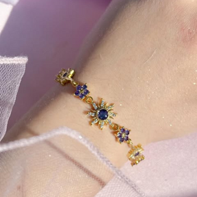 Pulseira Rapunzel Solar Cravejada e Banhada a Ouro 18K