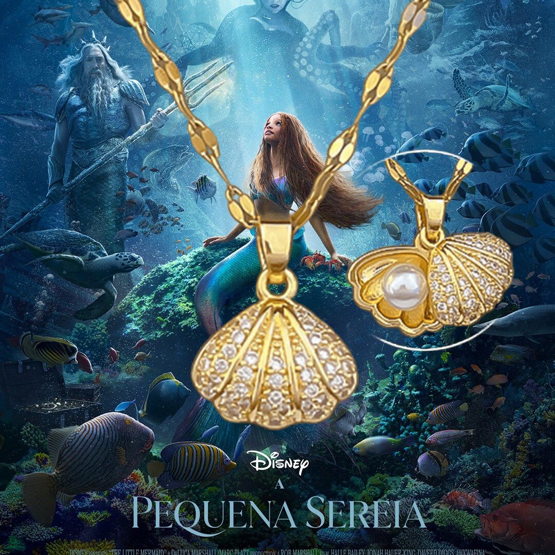 COLAR A PEQUENA SEREIA BANHADO EM OURO 18K