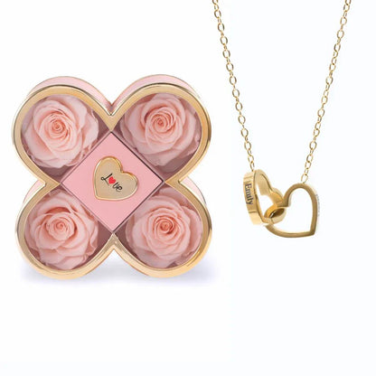 Caixa Trevo do Amor & Colar Personalizado