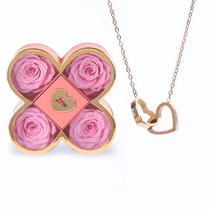 Caixa Trevo do Amor & Colar Personalizado