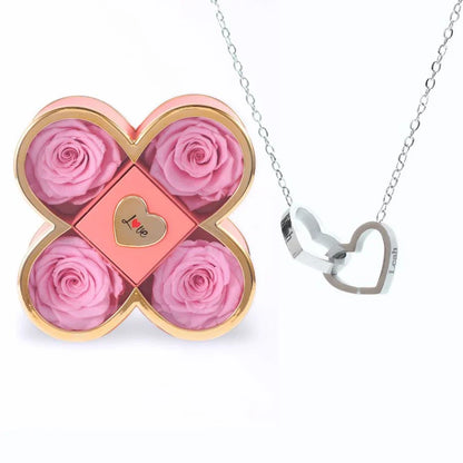 Caixa Trevo do Amor & Colar Personalizado