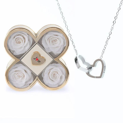 Caixa Trevo do Amor & Colar Personalizado