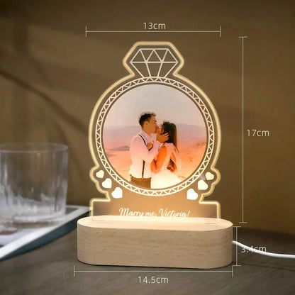 Lâmpada Amor Brilhante - Personalizado Com Foto - Diamond