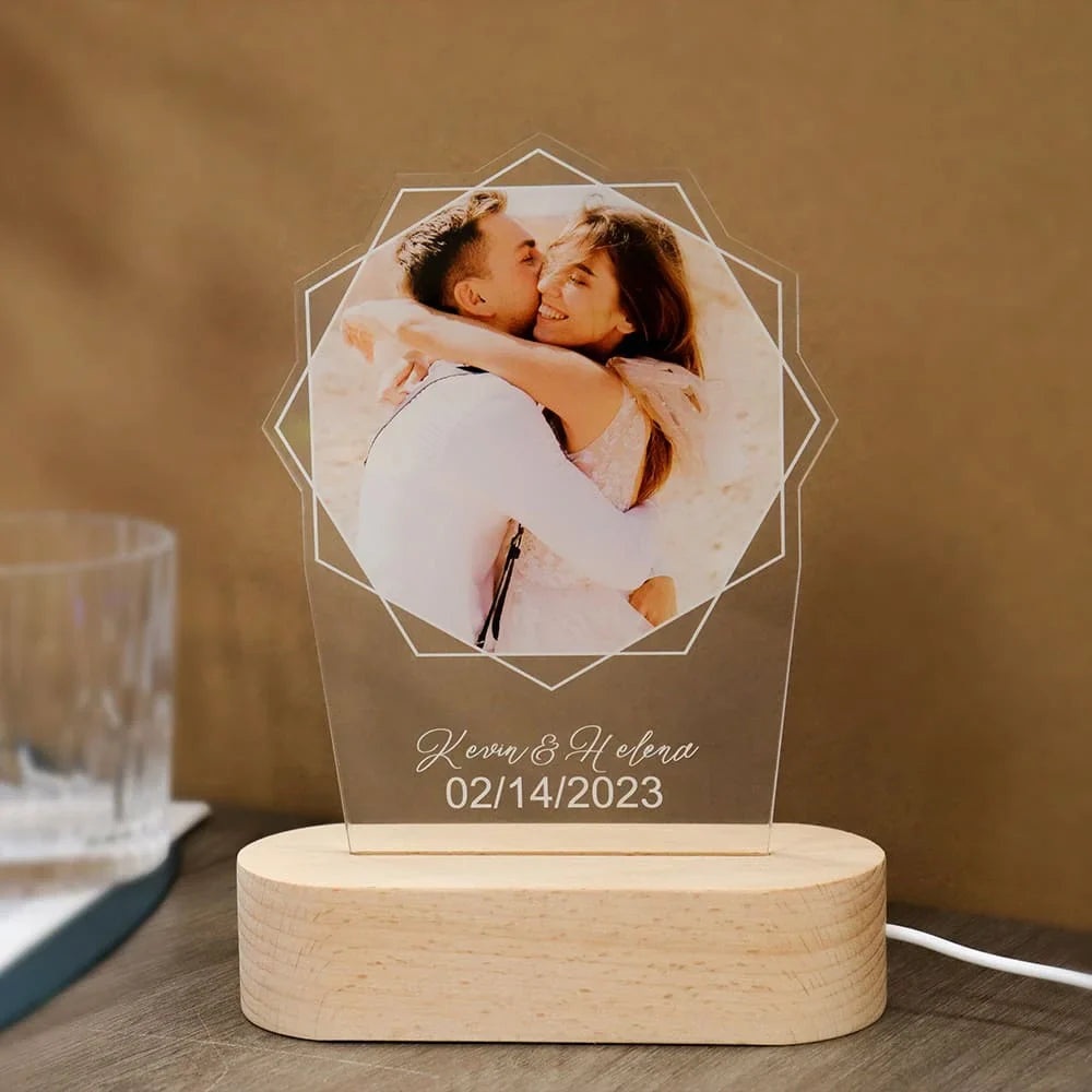 Lâmpada Amor Brilhante - Personalizado Com Foto - União