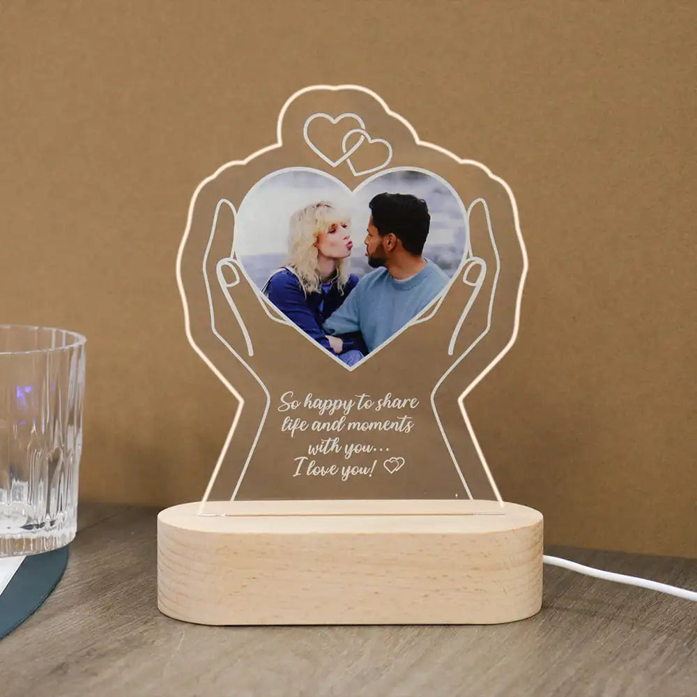 Lâmpada Amor Brilhante - Personalizado Com Foto - Romance
