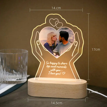 Lâmpada Amor Brilhante - Personalizado Com Foto - Romance