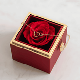 Caixa Rosa Eterna e Colar Personalizado Duogift