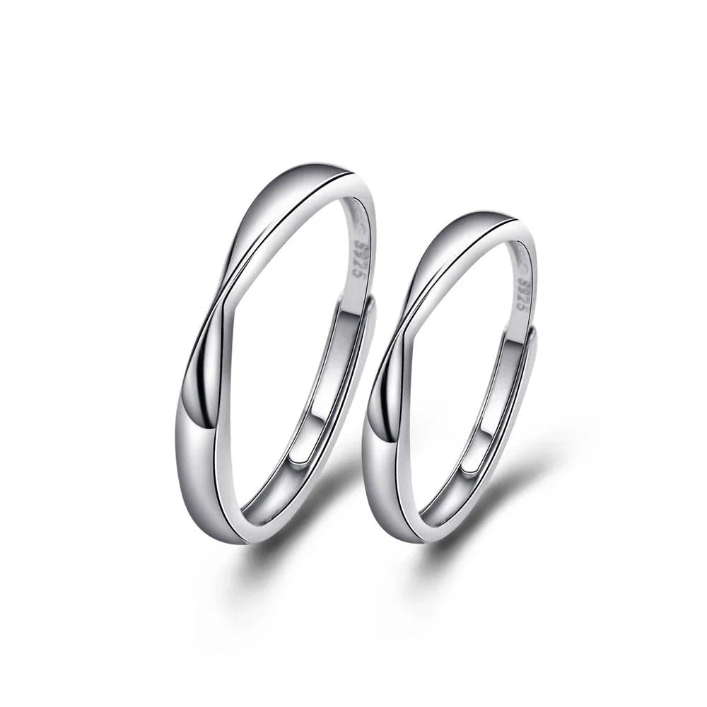 Aliança de Compromisso Elegancy - Prata 925 - 2pçs