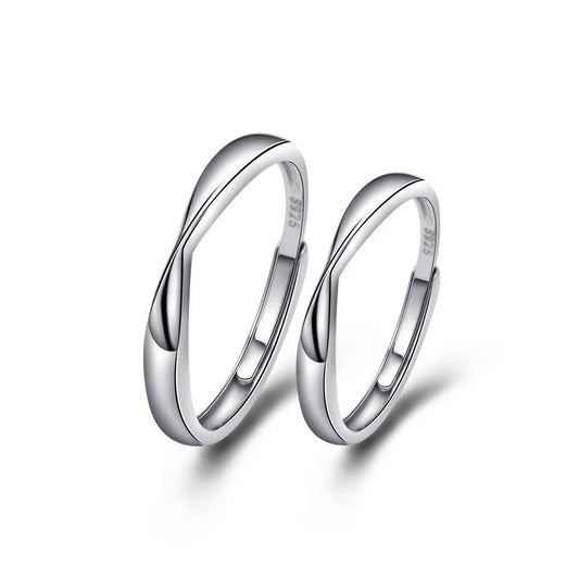 Aliança de Compromisso Elegancy - Prata 925 - 2pçs