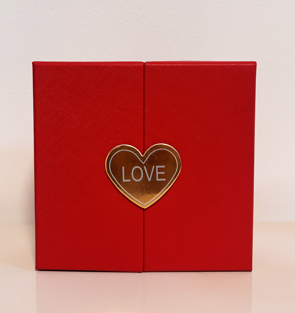 Box Rosas + Colar Eu te Amo (100 Idiomas)