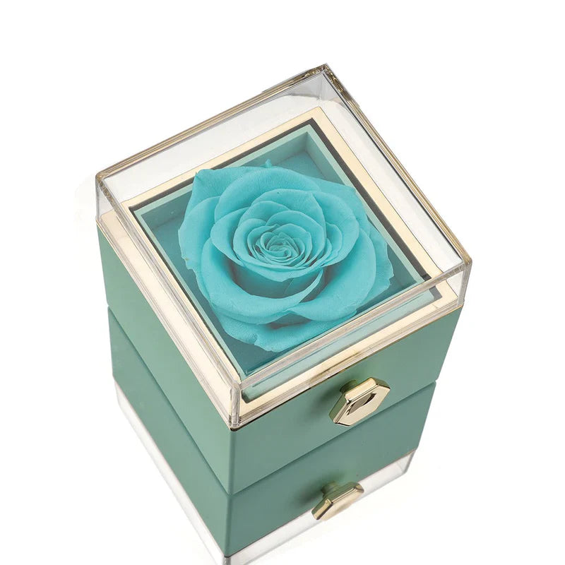Kit Amor Completo: Rosa Eterna com Colar Personalizado + 2 Chaveiros + Ebook Guia do Amor