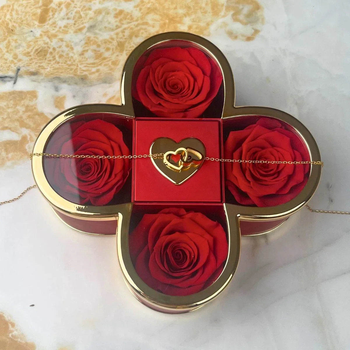 Caixa Trevo do Amor & Colar Personalizado