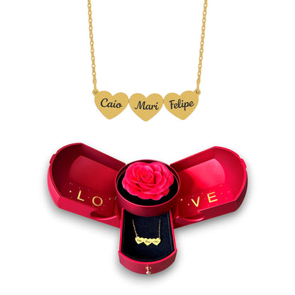 Colar Coração Personalizado com Nomes